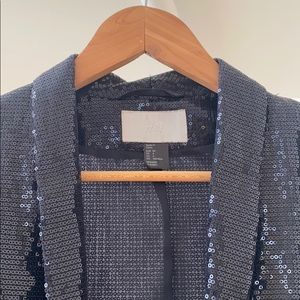 H&M Midnight Blue Sequin Blazer